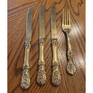 Lot Of 4 Int'l FB Rogers China French Rose Silver Plated Knives Fork Flatware